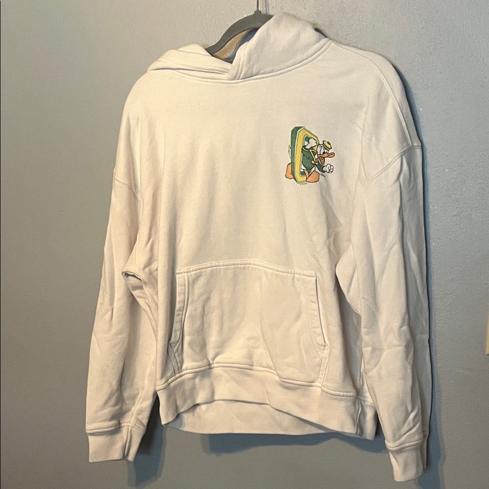 Oregon Ducks white Hoodie with Cartoon Graphics